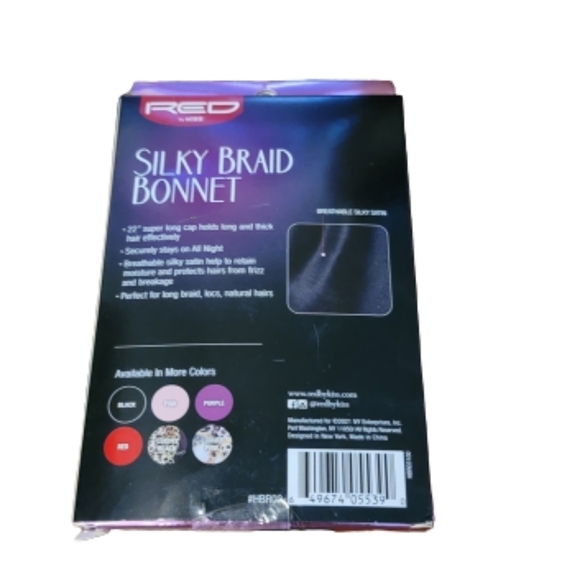 Silky BRAID BONNET RED by Kiss premium silky satin breathable - Picture 4 of 6